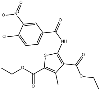 diethyl 5-({4-chloro-3-nitrobenzoyl}amino)-3-methyl-2,4-thiophenedicarboxylate 结构式