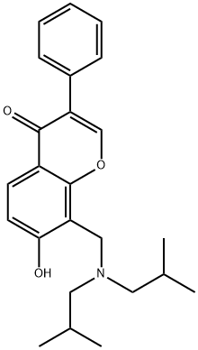 8-[(diisobutylamino)methyl]-7-hydroxy-3-phenyl-4H-chromen-4-one,301691-70-3,结构式