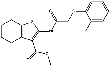 methyl 2-{[(2-methylphenoxy)acetyl]amino}-4,5,6,7-tetrahydro-1-benzothiophene-3-carboxylate,301694-25-7,结构式
