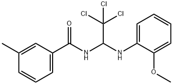 3-methyl-N-[2,2,2-trichloro-1-(2-methoxyanilino)ethyl]benzamide Struktur