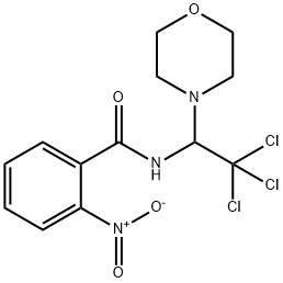 2-nitro-N-[2,2,2-trichloro-1-(4-morpholinyl)ethyl]benzamide 化学構造式