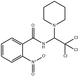 2-nitro-N-[2,2,2-trichloro-1-(1-piperidinyl)ethyl]benzamide Structure