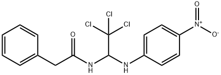 2-phenyl-N-(2,2,2-trichloro-1-{4-nitroanilino}ethyl)acetamide Struktur