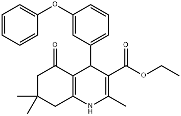 ethyl 2,7,7-trimethyl-5-oxo-4-(3-phenoxyphenyl)-1,4,5,6,7,8-hexahydro-3-quinolinecarboxylate Structure