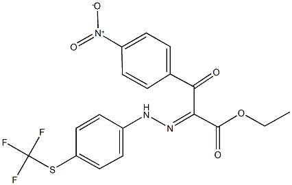 ethyl 3-{4-nitrophenyl}-3-oxo-2-({4-[(trifluoromethyl)sulfanyl]phenyl}hydrazono)propanoate Structure