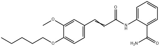 2-({3-[3-methoxy-4-(pentyloxy)phenyl]acryloyl}amino)benzamide 化学構造式