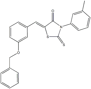 5-[3-(benzyloxy)benzylidene]-3-(3-methylphenyl)-2-thioxo-1,3-thiazolidin-4-one Structure