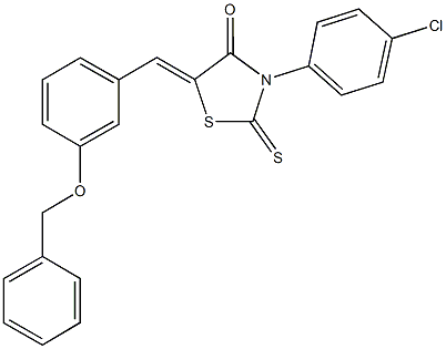 5-[3-(benzyloxy)benzylidene]-3-(4-chlorophenyl)-2-thioxo-1,3-thiazolidin-4-one 结构式