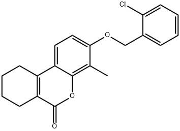 3-[(2-chlorobenzyl)oxy]-4-methyl-7,8,9,10-tetrahydro-6H-benzo[c]chromen-6-one,302551-43-5,结构式