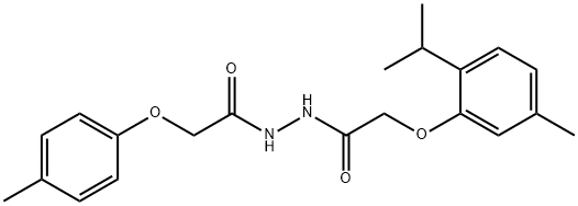 2-(2-isopropyl-5-methylphenoxy)-N'-[(4-methylphenoxy)acetyl]acetohydrazide 结构式