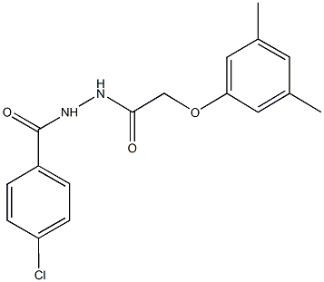 N'-(4-chlorobenzoyl)-2-(3,5-dimethylphenoxy)acetohydrazide,302559-26-8,结构式
