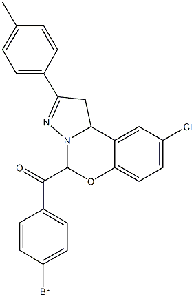 (4-bromophenyl)[9-chloro-2-(4-methylphenyl)-1,10b-dihydropyrazolo[1,5-c][1,3]benzoxazin-5-yl]methanone Structure