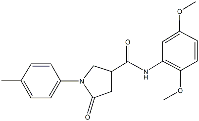 N-(2,5-dimethoxyphenyl)-1-(4-methylphenyl)-5-oxo-3-pyrrolidinecarboxamide,302560-72-1,结构式