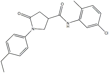 N-(5-chloro-2-methylphenyl)-1-(4-ethylphenyl)-5-oxo-3-pyrrolidinecarboxamide 结构式