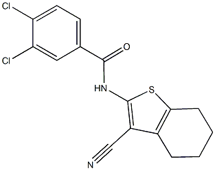 3,4-dichloro-N-(3-cyano-4,5,6,7-tetrahydro-1-benzothien-2-yl)benzamide Struktur