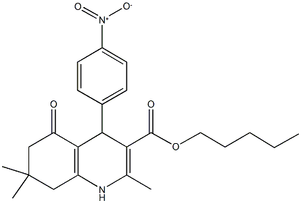 pentyl 4-{4-nitrophenyl}-2,7,7-trimethyl-5-oxo-1,4,5,6,7,8-hexahydroquinoline-3-carboxylate|