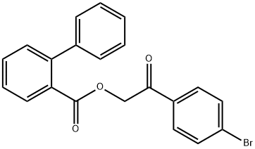 2-(4-bromophenyl)-2-oxoethyl [1,1'-biphenyl]-2-carboxylate 化学構造式