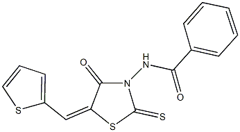 N-[4-oxo-5-(2-thienylmethylene)-2-thioxo-1,3-thiazolidin-3-yl]benzamide Structure