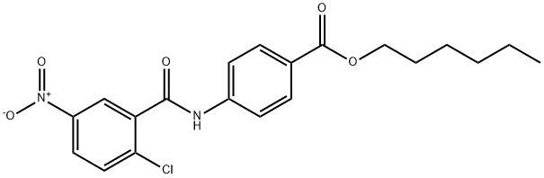 hexyl 4-[({2-chloro-5-nitrophenyl}carbonyl)amino]benzoate Struktur