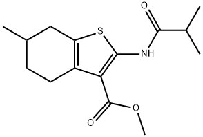 methyl 2-(isobutyrylamino)-6-methyl-4,5,6,7-tetrahydro-1-benzothiophene-3-carboxylate 结构式