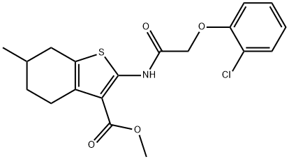 methyl 2-{[(2-chlorophenoxy)acetyl]amino}-6-methyl-4,5,6,7-tetrahydro-1-benzothiophene-3-carboxylate Struktur