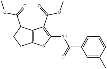 dimethyl 2-[(3-methylbenzoyl)amino]-5,6-dihydro-4H-cyclopenta[b]thiophene-3,4-dicarboxylate,302577-49-7,结构式