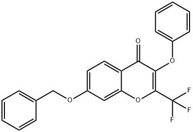 7-(benzyloxy)-3-phenoxy-2-(trifluoromethyl)-4H-chromen-4-one Struktur