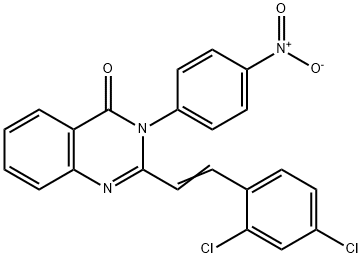 2-[2-(2,4-dichlorophenyl)vinyl]-3-{4-nitrophenyl}-4(3H)-quinazolinone,302602-00-2,结构式