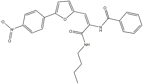 N-[1-[(butylamino)carbonyl]-2-(5-{4-nitrophenyl}-2-furyl)vinyl]benzamide Struktur