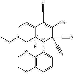 6-amino-8-(2,3-dimethoxyphenyl)-2-ethyl-2,3,8,8a-tetrahydro-5,7,7(1H)-isoquinolinetricarbonitrile Structure