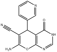 7-amino-4-oxo-5-(3-pyridinyl)-3,5-dihydro-4H-pyrano[2,3-d]pyrimidine-6-carbonitrile Structure