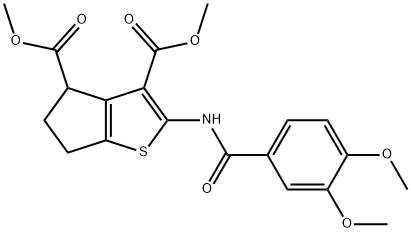 dimethyl 2-[(3,4-dimethoxybenzoyl)amino]-5,6-dihydro-4H-cyclopenta[b]thiophene-3,4-dicarboxylate Structure