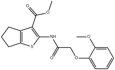 302803-33-4 methyl 2-{[(2-methoxyphenoxy)acetyl]amino}-5,6-dihydro-4H-cyclopenta[b]thiophene-3-carboxylate