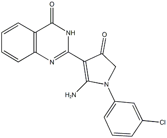 2-[2-amino-1-(3-chlorophenyl)-4-oxo-4,5-dihydro-1H-pyrrol-3-yl]-4(3H)-quinazolinone,302803-80-1,结构式