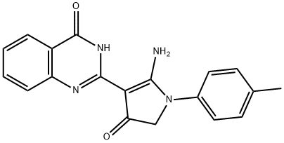 2-[2-amino-1-(4-methylphenyl)-4-oxo-4,5-dihydro-1H-pyrrol-3-yl]-4(3H)-quinazolinone Struktur