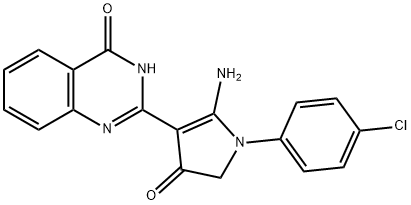 2-[2-amino-1-(4-chlorophenyl)-4-oxo-4,5-dihydro-1H-pyrrol-3-yl]-4(3H)-quinazolinone 化学構造式