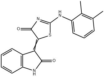 3-{2-[(2,3-dimethylphenyl)imino]-4-oxo-1,3-thiazolidin-5-ylidene}-1,3-dihydro-2H-indol-2-one Structure