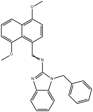 N-(1-benzyl-1H-benzimidazol-2-yl)-N-[(4,8-dimethoxy-1-naphthyl)methylene]amine Struktur
