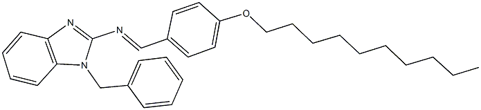 N-(1-benzyl-1H-benzimidazol-2-yl)-N-[4-(decyloxy)benzylidene]amine Struktur