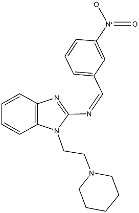 2-({3-nitrobenzylidene}amino)-1-[2-(1-piperidinyl)ethyl]-1H-benzimidazole Structure
