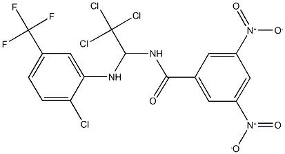 3,5-bisnitro-N-{2,2,2-trichloro-1-[2-chloro-5-(trifluoromethyl)anilino]ethyl}benzamide Structure