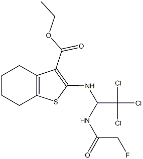 ethyl 2-({2,2,2-trichloro-1-[(fluoroacetyl)amino]ethyl}amino)-4,5,6,7-tetrahydro-1-benzothiophene-3-carboxylate,302821-21-2,结构式