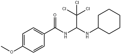 4-methoxy-N-[2,2,2-trichloro-1-(cyclohexylamino)ethyl]benzamide Struktur