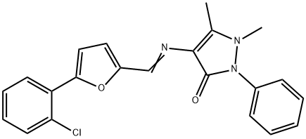 302824-14-2 4-({[5-(2-chlorophenyl)-2-furyl]methylene}amino)-1,5-dimethyl-2-phenyl-1,2-dihydro-3H-pyrazol-3-one