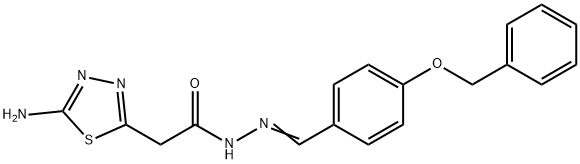 2-(5-amino-1,3,4-thiadiazol-2-yl)-N'-[4-(benzyloxy)benzylidene]acetohydrazide Struktur