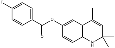 2,2,4-trimethyl-1,2-dihydro-6-quinolinyl 4-fluorobenzoate Struktur