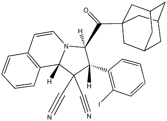 3-(1-adamantylcarbonyl)-2-(2-iodophenyl)-2,3-dihydropyrrolo[2,1-a]isoquinoline-1,1(10bH)-dicarbonitrile Structure
