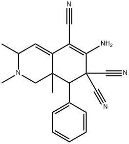 6-amino-2,3,8a-trimethyl-8-phenyl-2,3,8,8a-tetrahydro-5,7,7(1H)-isoquinolinetricarbonitrile,302903-64-6,结构式