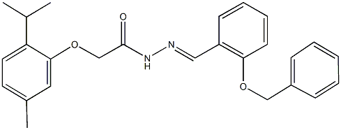 N'-[2-(benzyloxy)benzylidene]-2-(2-isopropyl-5-methylphenoxy)acetohydrazide Struktur