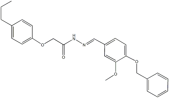 N'-[4-(benzyloxy)-3-methoxybenzylidene]-2-(4-propylphenoxy)acetohydrazide Struktur